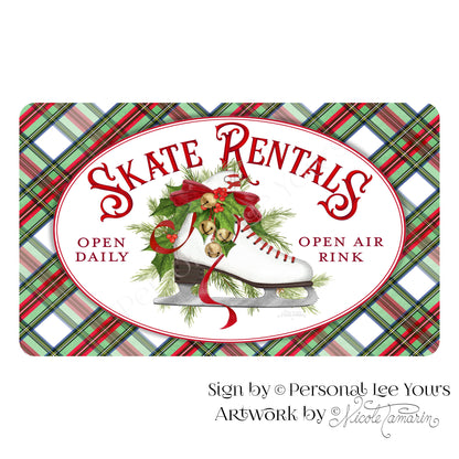 Nicole Tamarin Exclusive Sign * Tartan Christmas * Skate Rental * 4 Sizes * Lightweight Metal