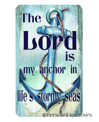 Christian Wreath Signs * The Lord Is My Anchor * 3 Sizes * Lightweight Metal