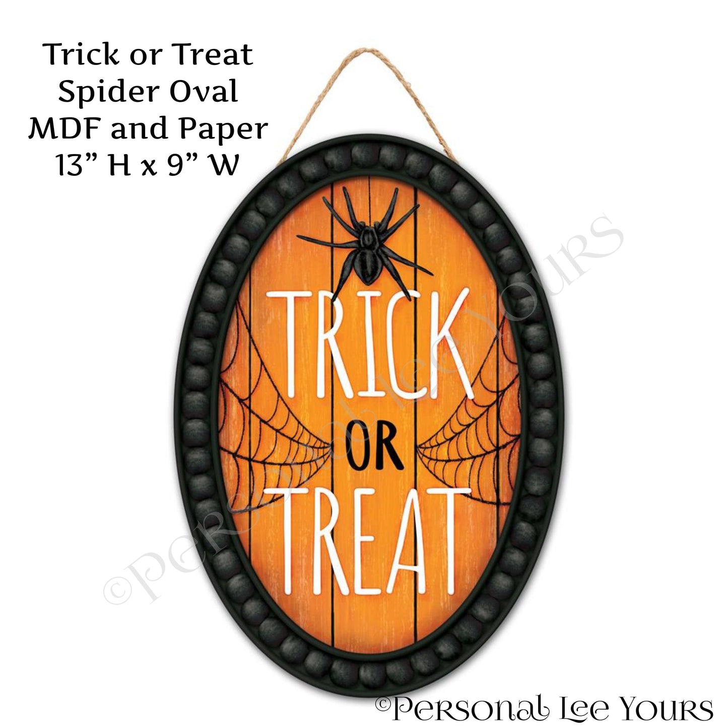 Wreath Accent * Halloween * Trick Or Treat Spider Oval * 13" H  x  9" W * Lightweight MDF and Paper * AP7232