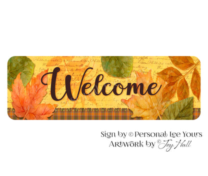 Joy Hall Exclusive Sign * Banner * Welcome Autumn * 12" x 4" * Lightweight Metal