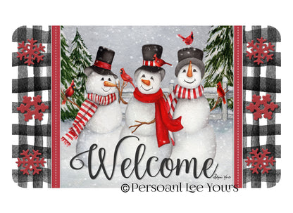 Snowman Wreath Sign * Winter Pals Welcome * 3 Sizes * Lightweight Metal