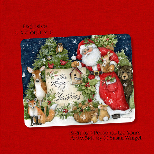 Susan Winget Exclusive Sign * Christmas * Woodland Santa and Friends * 2 Sizes * Lightweight Metal