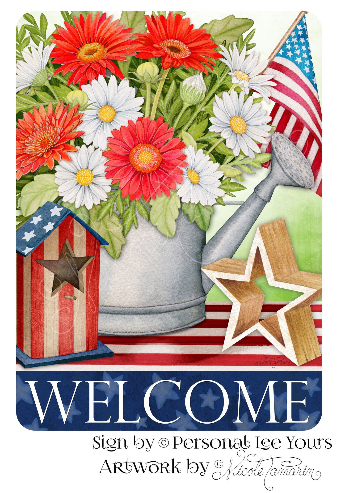 Nicole Tamarin Exclusive Sign * An American Welcome * 2 Sizes * Lightweight Metal