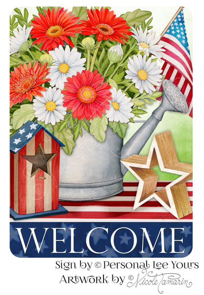 Nicole Tamarin Exclusive Sign * An American Welcome * 2 Sizes * Lightweight Metal