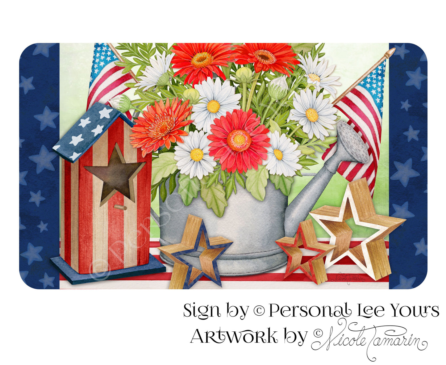 Nicole Tamarin Exclusive Sign * An American Welcome * Horizontal * 4 Sizes * Lightweight Metal