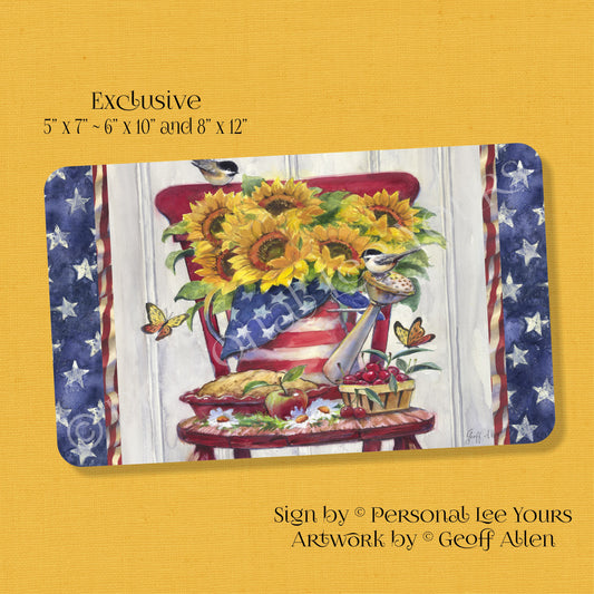 Geoff Allen Exclusive Sign * American Sunflowers * Horizontal * 3 Sizes * Lightweight Metal