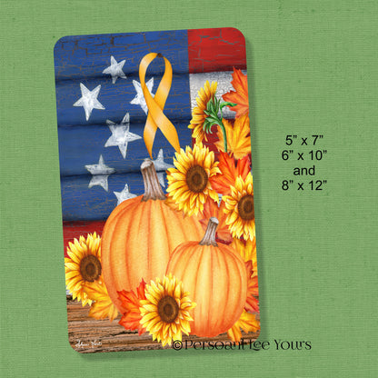 Wreath Sign * American Pumpkins * 3 Sizes * Lightweight Metal