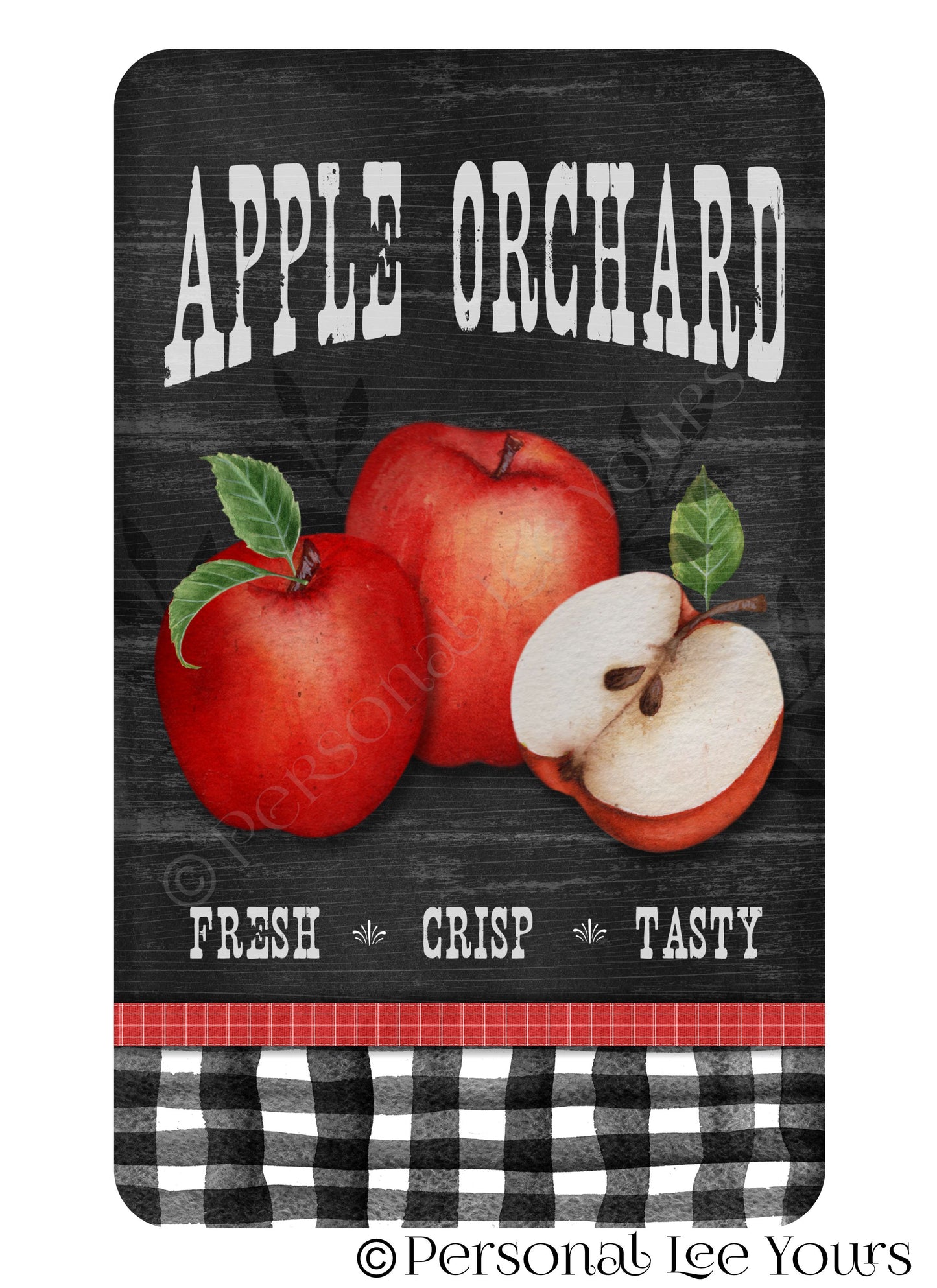 Wreath Sign * Apple Orchard II * 4 Sizes * Lightweight Metal