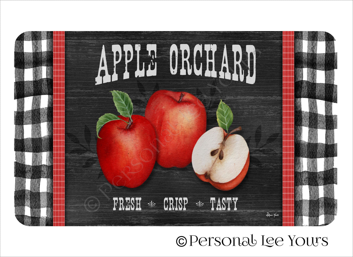 Wreath Sign * Apple Orchard I * 3 Sizes * Lightweight Metal