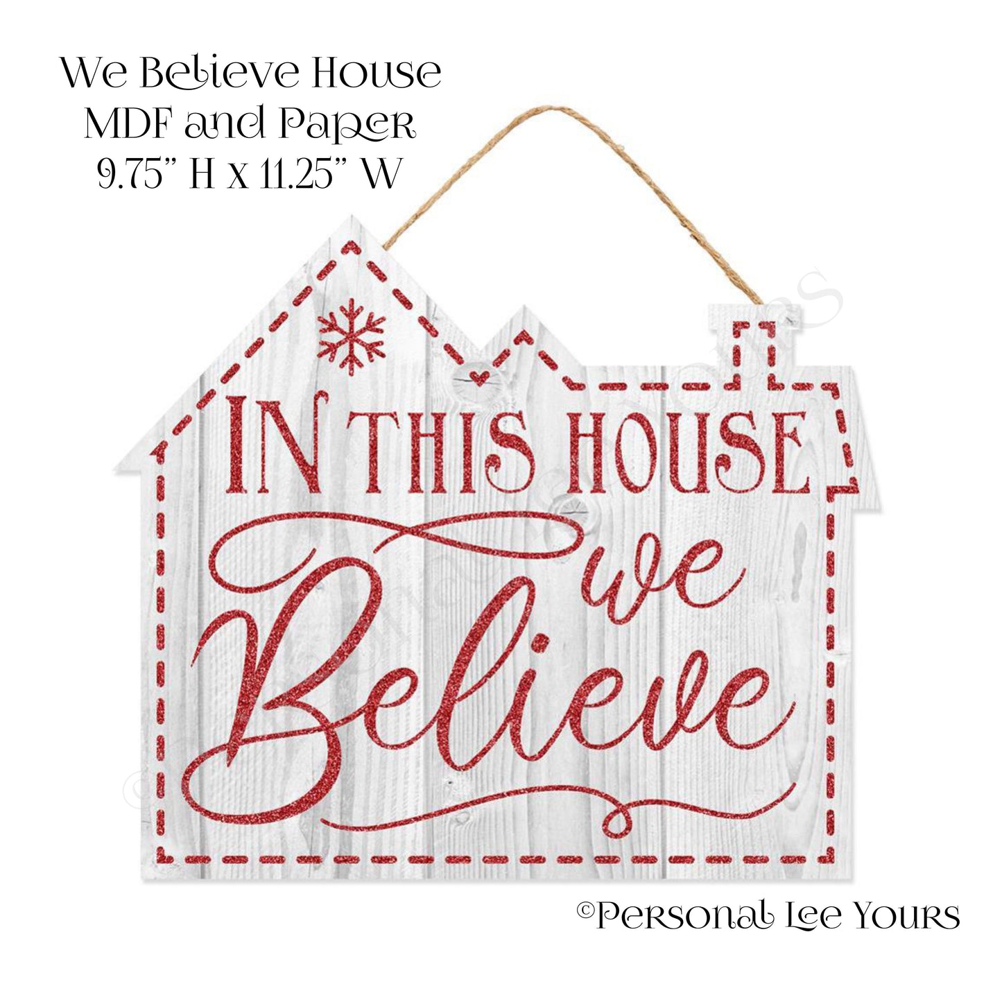 Wreath Accent * We Believe Christmas House * 11.25" W  x  9.75" H * Lightweight * AP7812