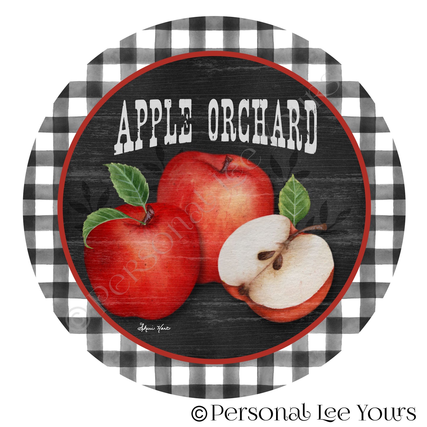 Wreath Sign * Apple Orchard * Round * Lightweight Metal