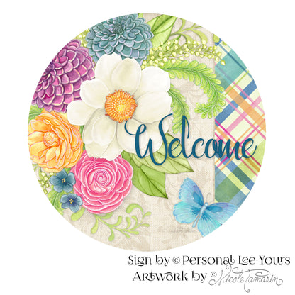 Nicole Tamarin Exclusive Sign * Bright Days Welcome * Round * Lightweight Metal