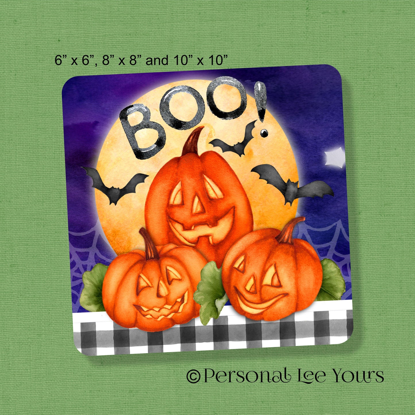 Halloween Wreath Sign * Boo Pumpkins * 3 Sizes * Lightweight Metal ...