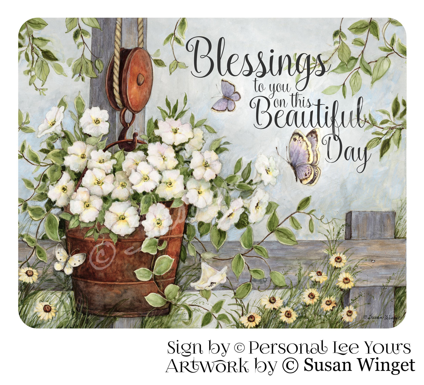 Susan Winget Exclusive Sign * Blessings To You * 3 Sizes * Lightweight Metal