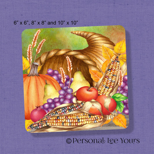 Fall Wreath Sign * Cornucopia * 3 Sizes * Lightweight Metal