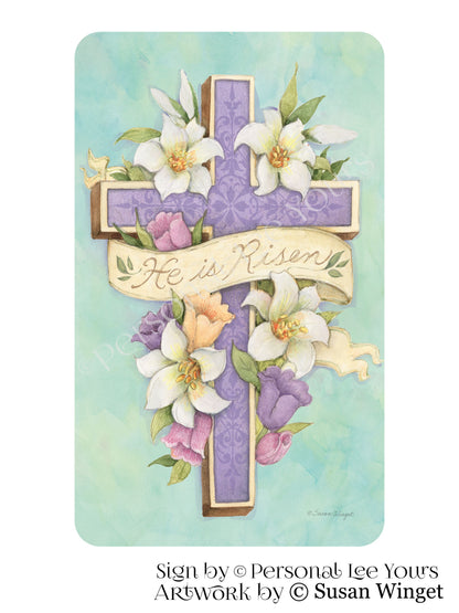 Susan Winget Exclusive Sign * Easter Cross * Vertical * 3 Sizes * Lightweight Metal