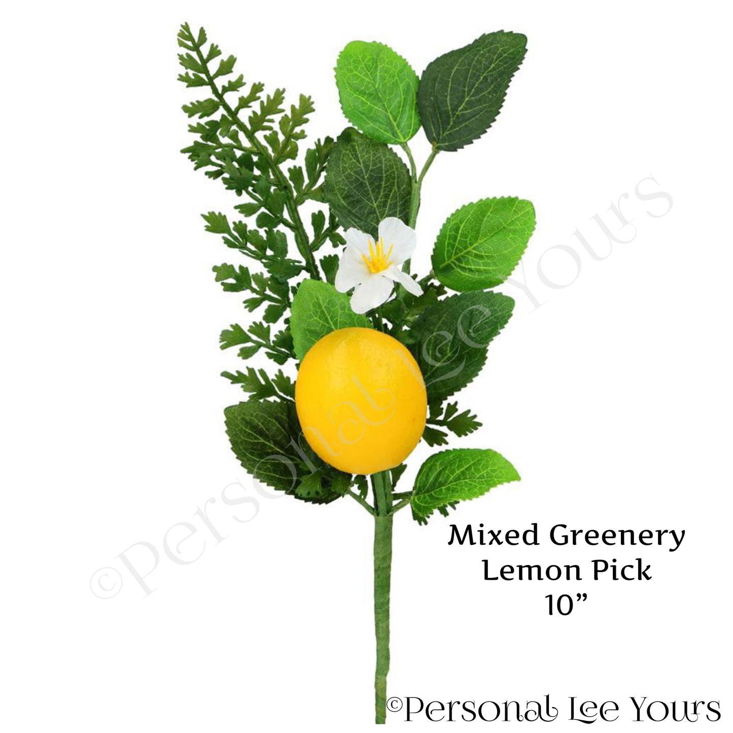 Mixed Greenery Lemon Pick *  Floral Wreath Accent * 10" * EC8254