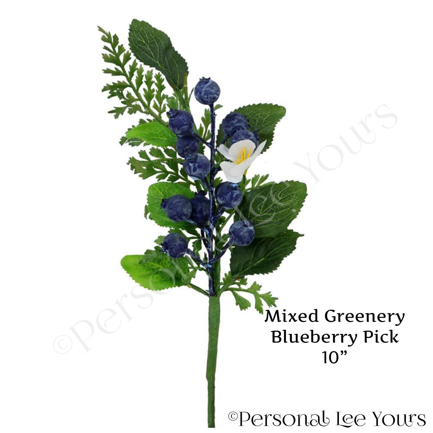 Mixed Greenery Blueberry Pick *  Floral Wreath Accent * 10" * EC8257