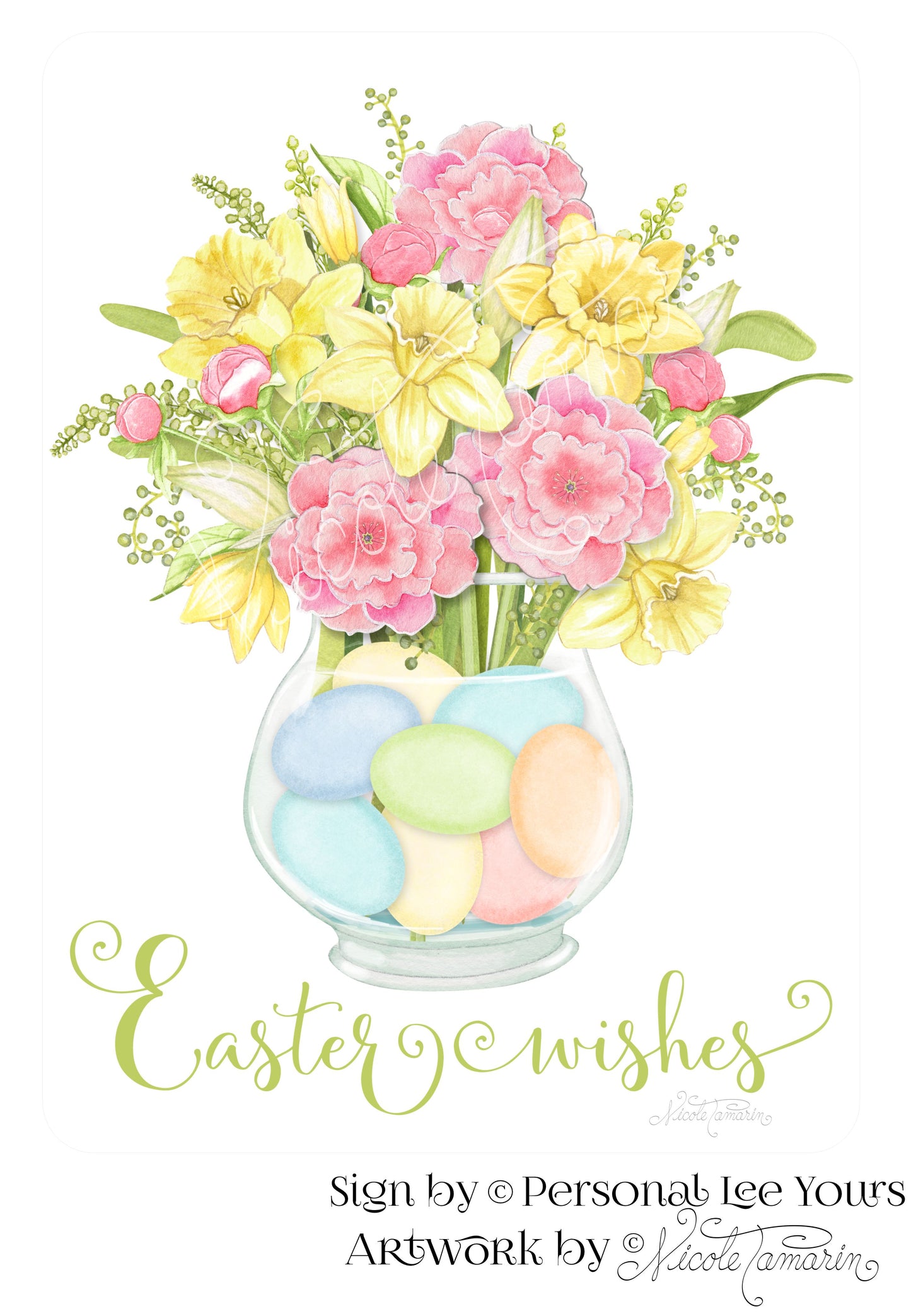 Nicole Tamarin Exclusive Sign * Easter Wishes * 2 Sizes * Lightweight Metal