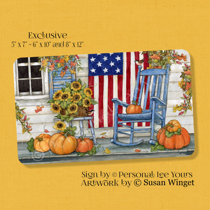 Susan Winget Exclusive Sign * Patriotic Fall Front Porch * 3 Sizes * Lightweight Metal