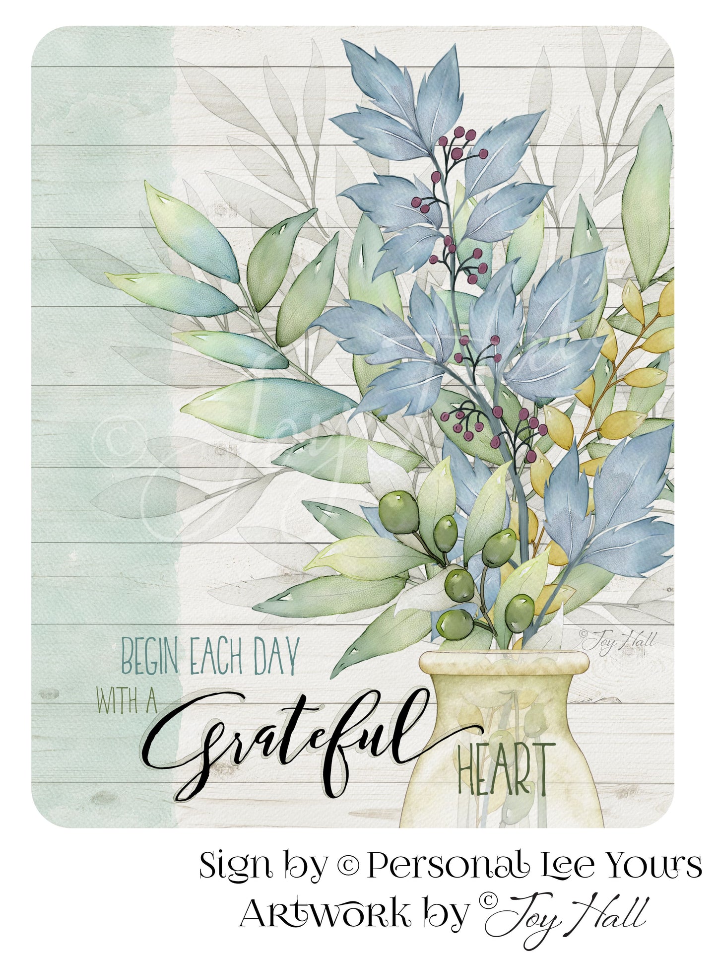 Joy Hall Exclusive Sign * Grateful Heart * 2 Sizes * Lightweight Metal