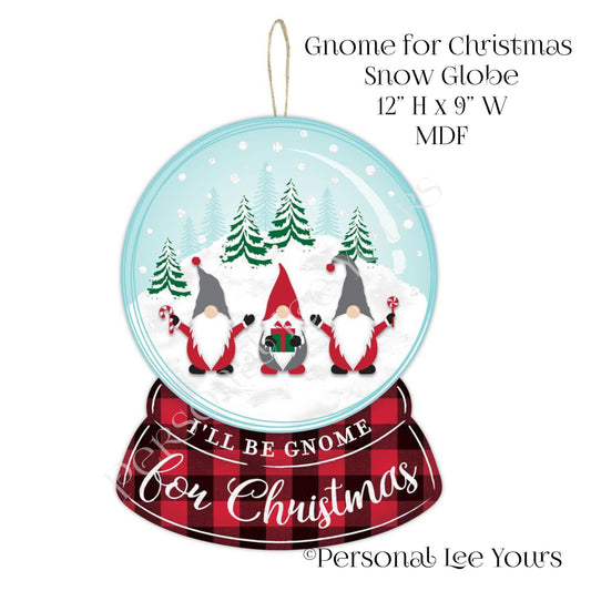 Wreath Accent * Gnome For Christmas Snow Globe * 9" W  x  12" H * Lightweight MDF * AP8913