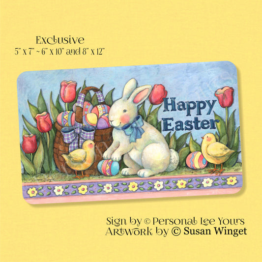 Susan Winget Exclusive Sign * Happy Easter Basket * 3 Sizes * Lightweight Metal