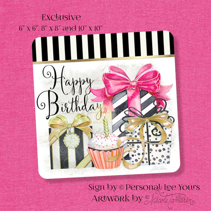 Nicole Tamarin Exclusive Sign * Happy Birthday  * 3 Sizes * Lightweight Metal