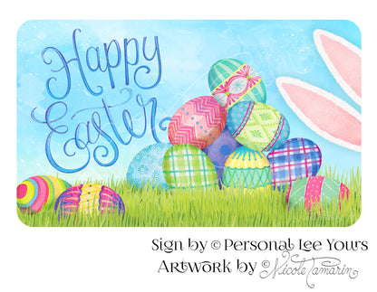 Nicole Tamarin Exclusive Sign * Happy Easter~ Sneaky Bunny * 3 Sizes * Lightweight Metal