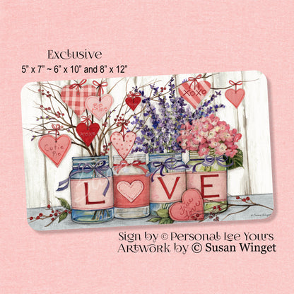Susan Winget Exclusive Sign * Hearts and Flowers Valentine * 3 Sizes * Lightweight Metal