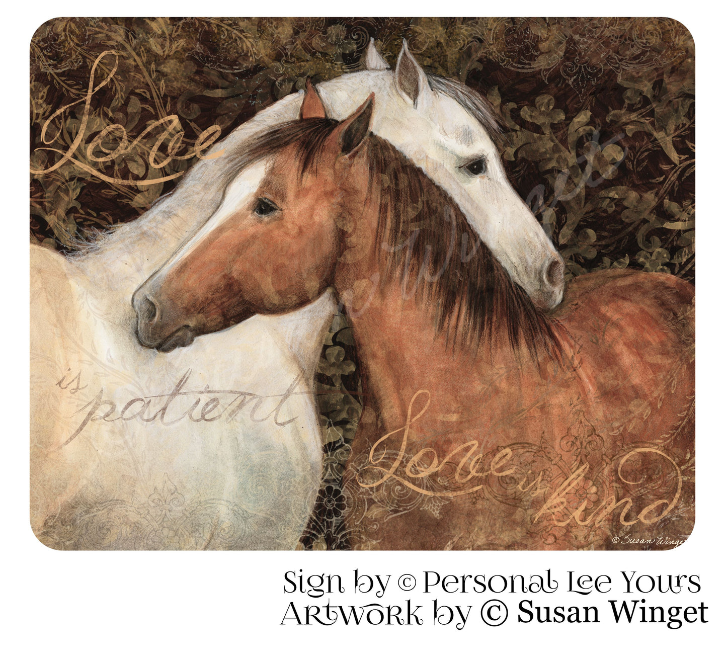 Susan Winget Exclusive Sign * Horse Love * 2 Sizes * Lightweight Metal
