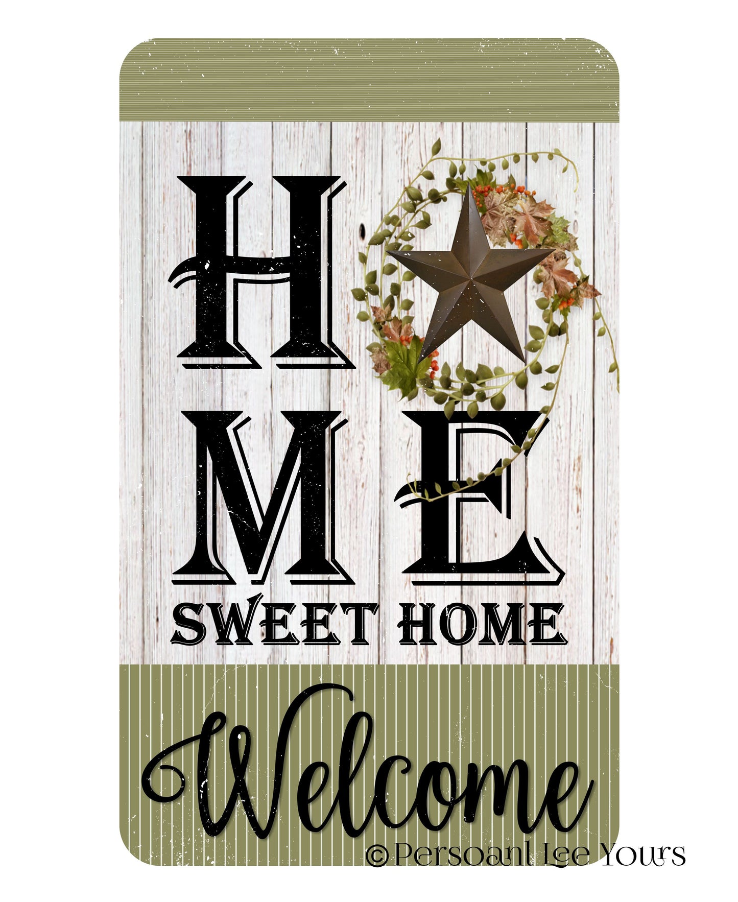 Farmhouse Wreath Signs * Home Sweet Home Welcome * 3 Sizes * Lightweight Metal
