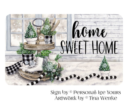 Tina Wenke Exclusive Sign * Winter Tray * Home Sweet Home * Horizontal * 3 Sizes * Lightweight Metal