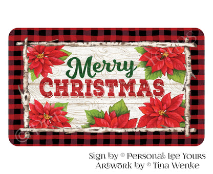 Tina Wenke Exclusive Sign * Farmhouse Poinsettia * Horizontal * 3 Sizes * Lightweight Metal