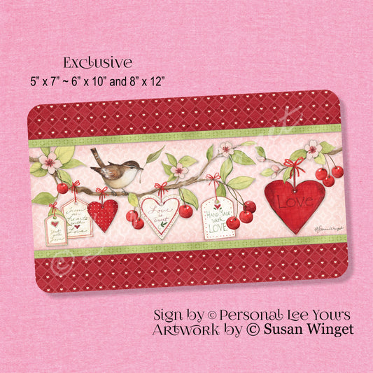Susan Winget Exclusive Sign * Heart Tag Branch * Valentine * 3 Sizes * Lightweight Metal