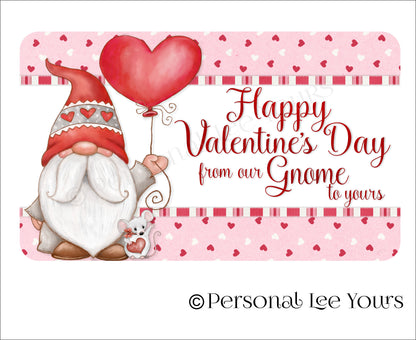 Wreath Sign *Happy Valentine's Day Gnome * 3 Sizes * Lightweight Metal