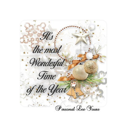 Christmas Wreath Sign * It's The Most Wonderful Time Of The Year * 3 Sizes * Lightweight Metal