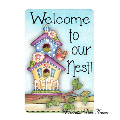 Metal Wreath Sign * Welcome To Our Nest * 3 Sizes * Lightweight