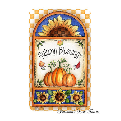 Metal Wreath Sign * Autumn Blessings * 3 Sizes * Lightweight