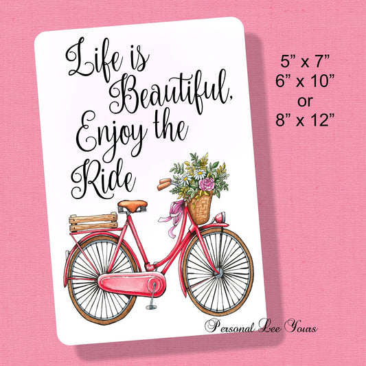 Metal Wreath Sign * Life is Beautiful * 3 Sizes * Lightweight