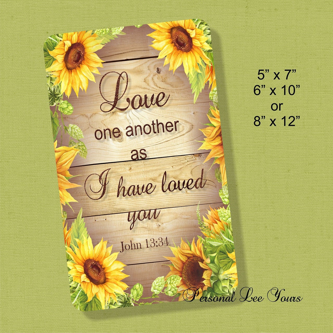 Metal Wreath Signs * John 13:34 Love One Another * 3 Sizes * Lightweight