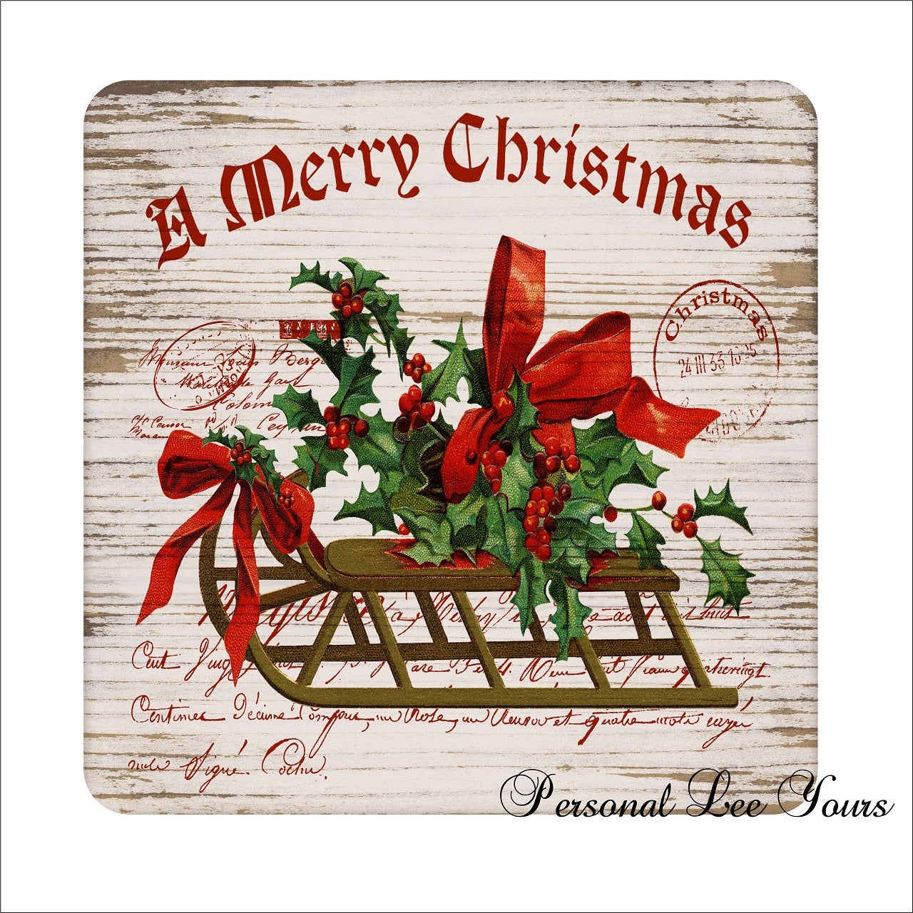 Metal Wreath Sign * A Merry Christmas *  3 Sizes * Lightweight