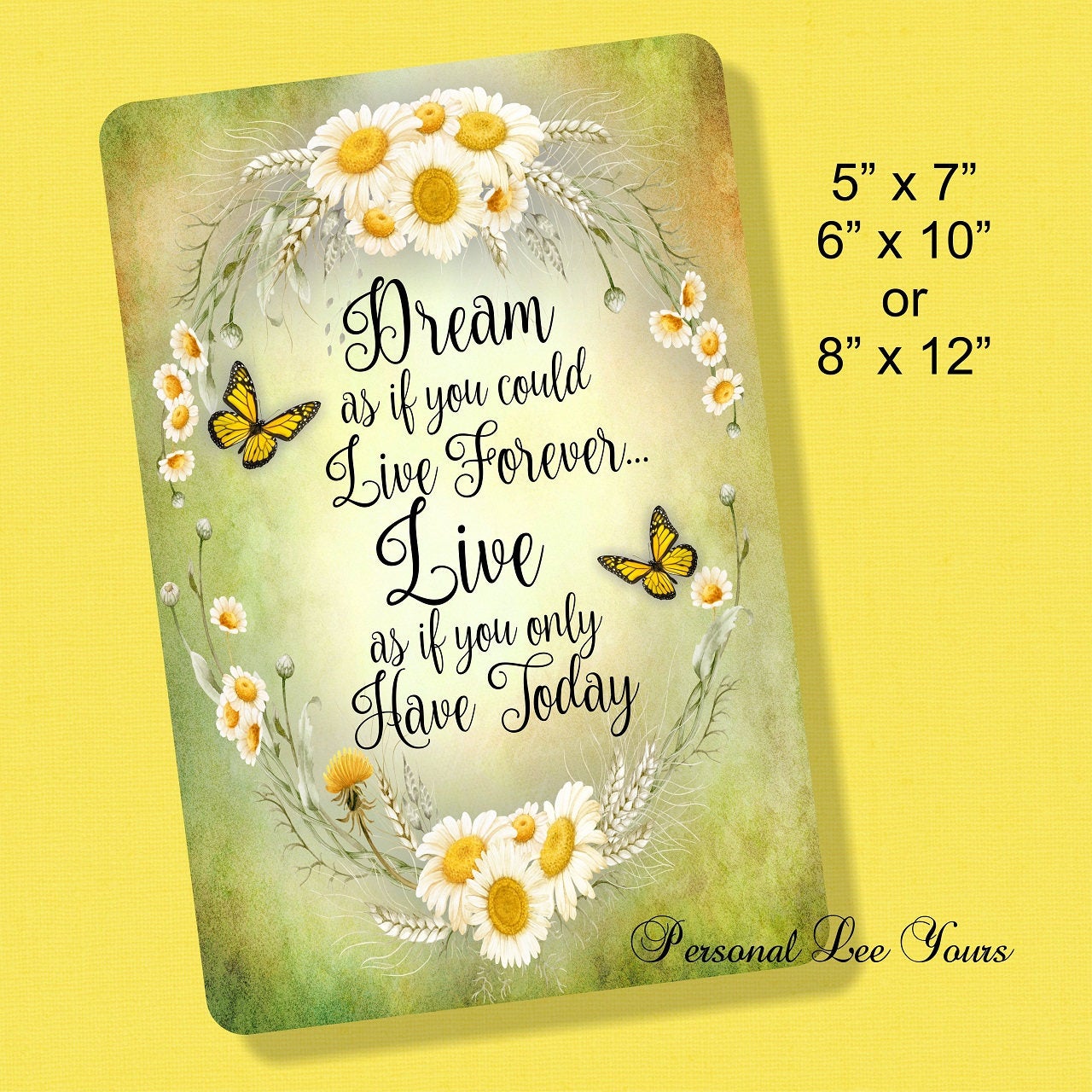 Metal Wreath Signs * Dream Live * 3 Sizes * Lightweight