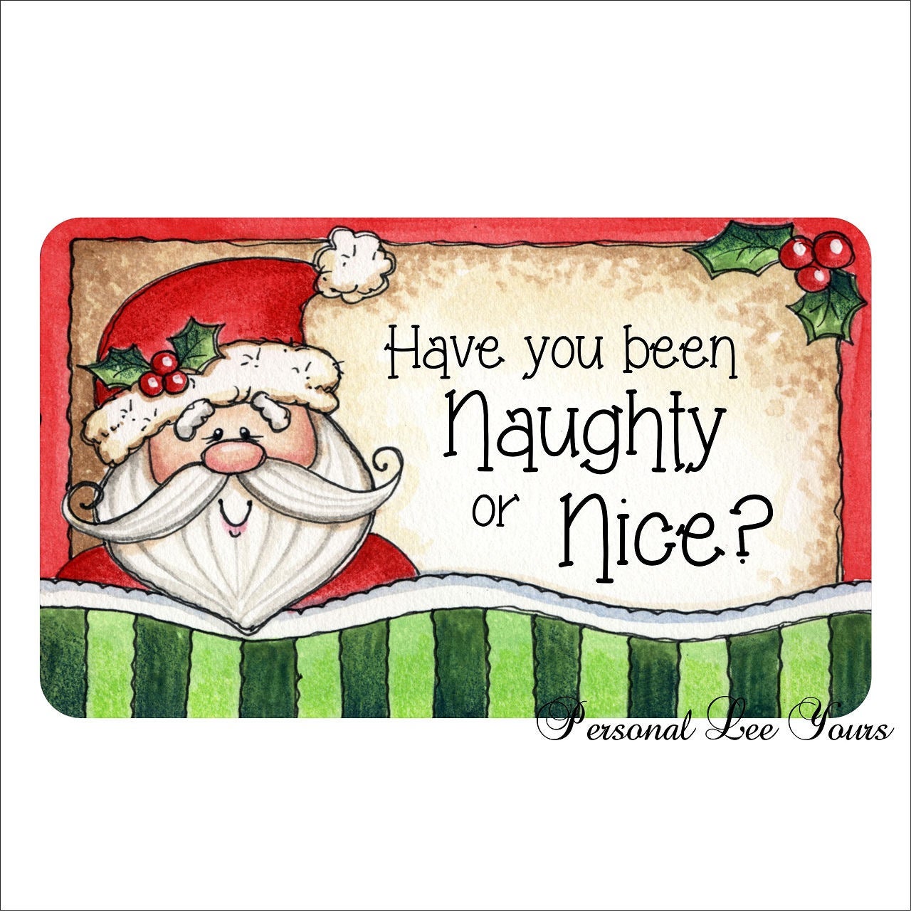 Christmas Wreath Sign * Naughty Or Nice * 3 Sizes * Lightweight Metal ...