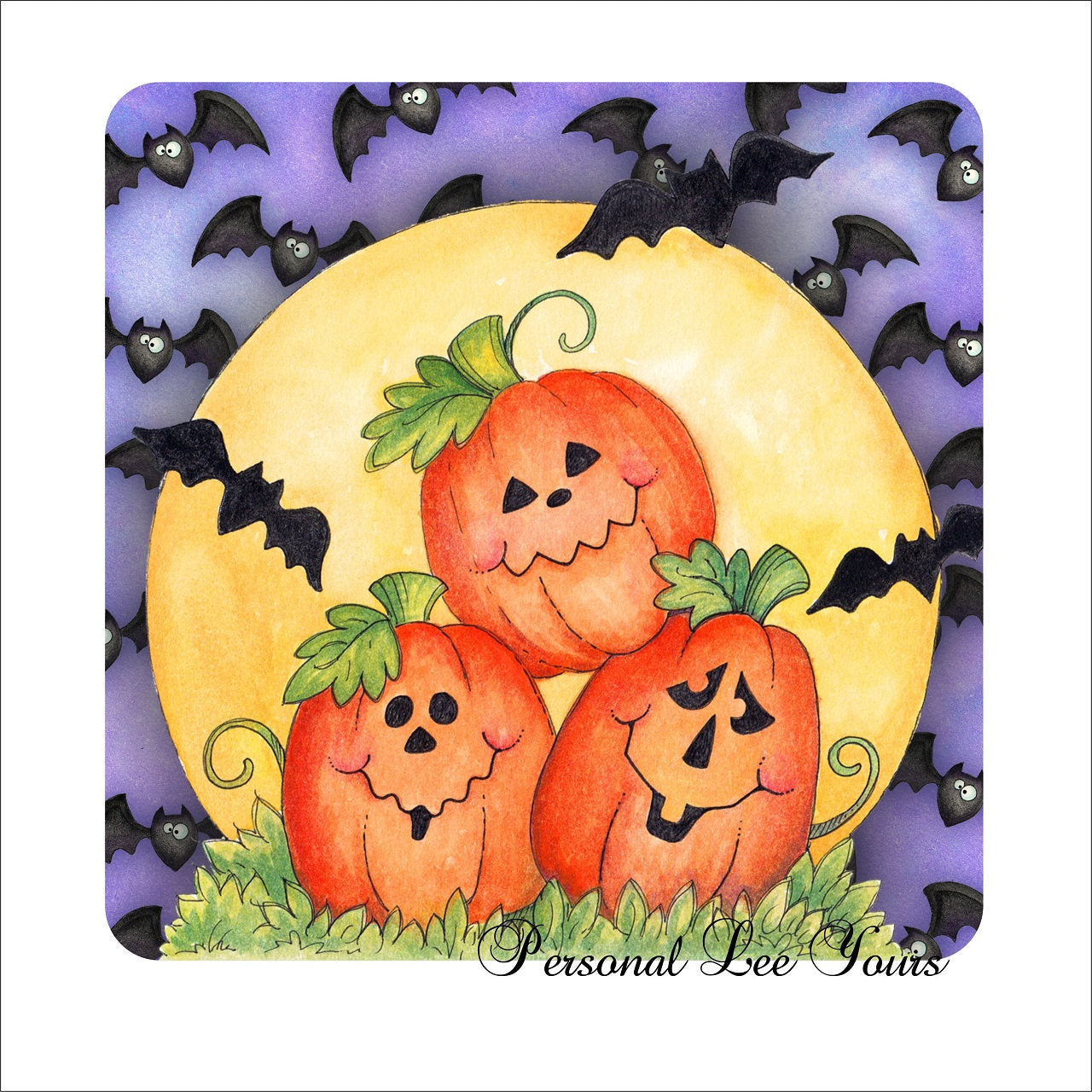 Halloween Wreath Sign * Pumpkin Trio * 3 Sizes * Lightweight Metal