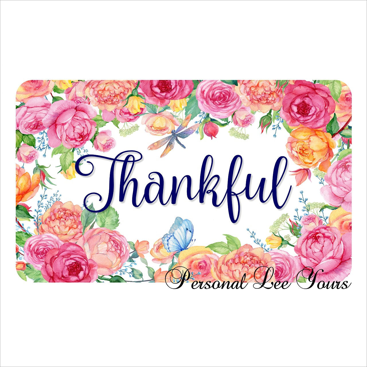 Metal Wreath Sign * Thankful * 3 Sizes * Lightweight