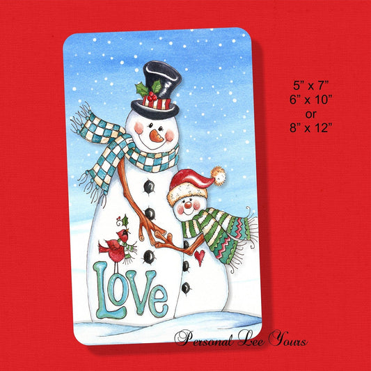 Metal Wreath Sign * Love Snowmen * 3 Sizes * Lightweight