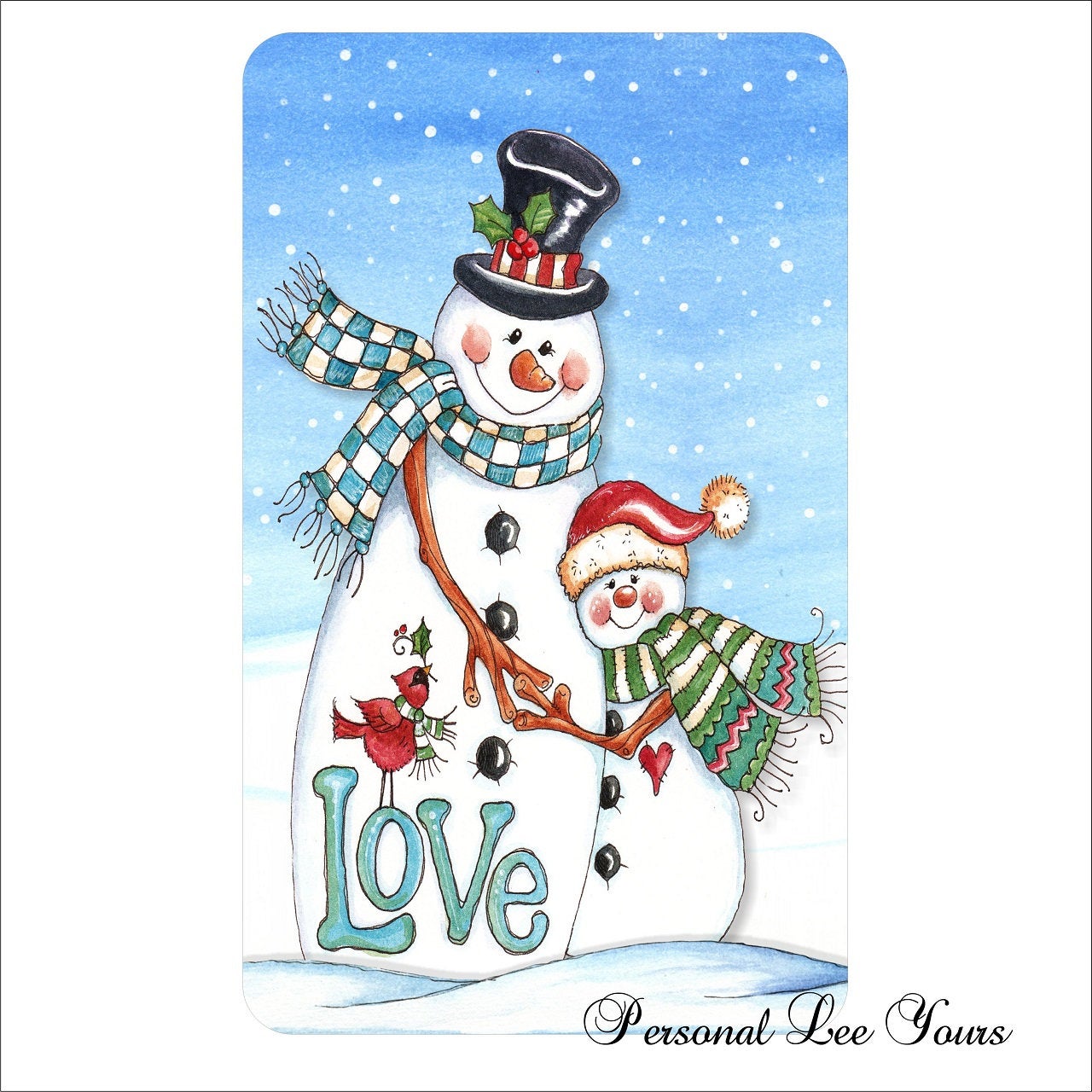 Metal Wreath Sign * Love Snowmen * 3 Sizes * Lightweight