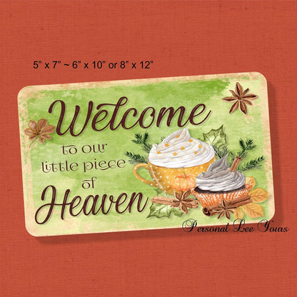 Fall Wreath Sign * Piece of Heaven * 3 Sizes * Lightweight Metal