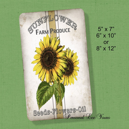 Metal Wreath Signs * Sunflower Farm Produce * 3 Sizes * Lightweight